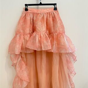 LoveShackFancy Peach Ruffle Skirt
